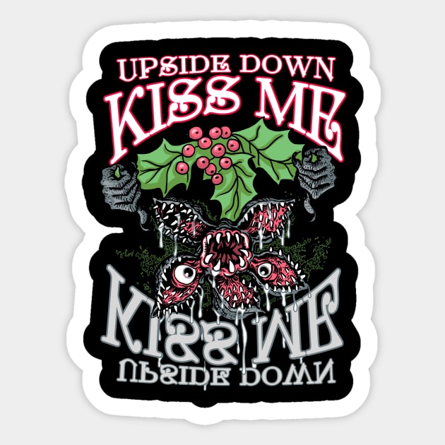 Upside Down Mistletoe Kiss Me Sticker by WeaselPop